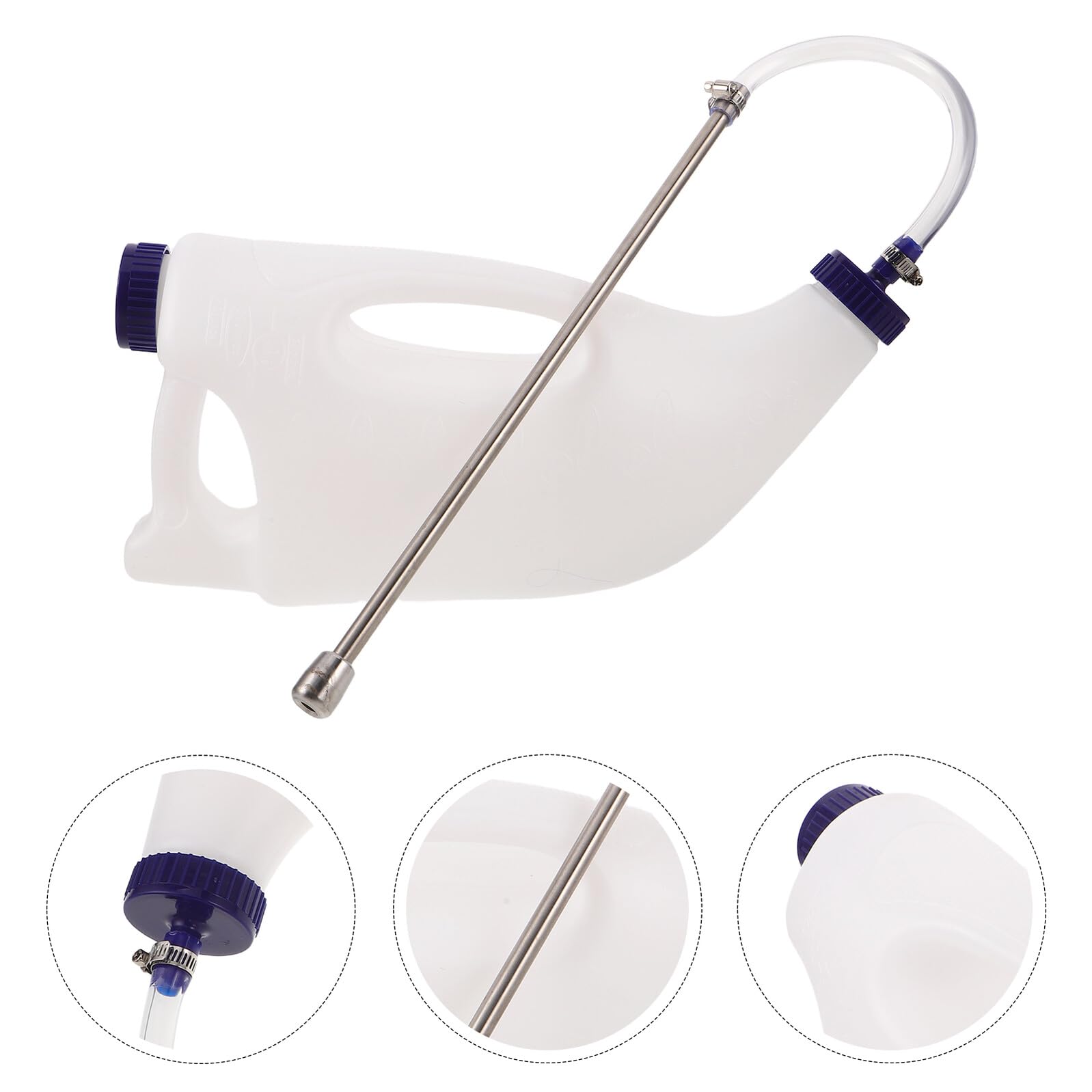 BESTonZON Biberon Acciaio Inossidabile per Vitelli e Agnelli Alimentatore Multifunzionale per Somministrazione Latte Colostro e Medicinali Resistente per Bovini Capre e Pecore