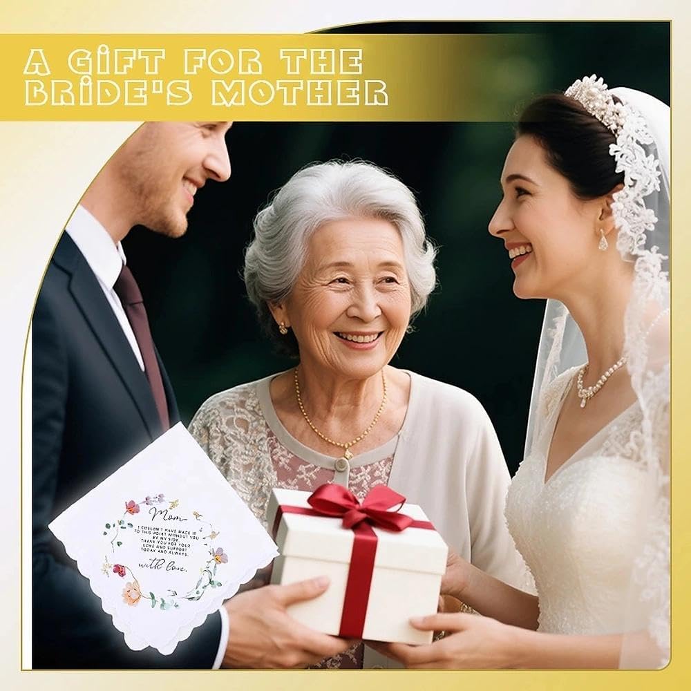 Wedding Handkerchief Lace Hanky Happy Tears Handkerchiefs Hankies Mother of the Bride Groom Gift for Wedding Day - Image 7