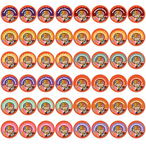 Crazy Cups Flavored Coffee Pods Variety Pack - Coffee Flavors and Chocolate Coffee Flavors for Keurig K Cups Machines, Medium Roast, Single Serve Coffee Pods, 48 Count
