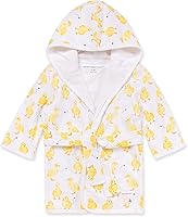 Burt's Bees Baby Organic Cotton Hooded Bathrobe - Unisex Infant Robe, Soft Knit Terry, Absorbent for 0-9 Months