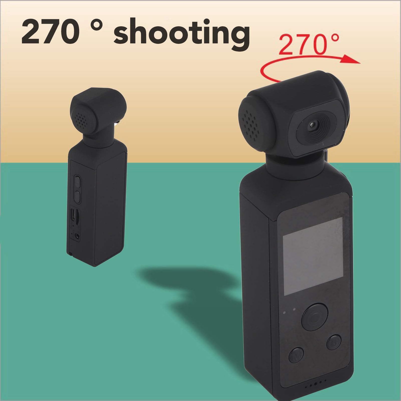 LICAEVEY Caméra corporelle 1080P HD - Rotation à 270 ° - Anti-tremblement - Avec clip microphone et étui étanche pour l'équitation, la plongée, le tir en plein air