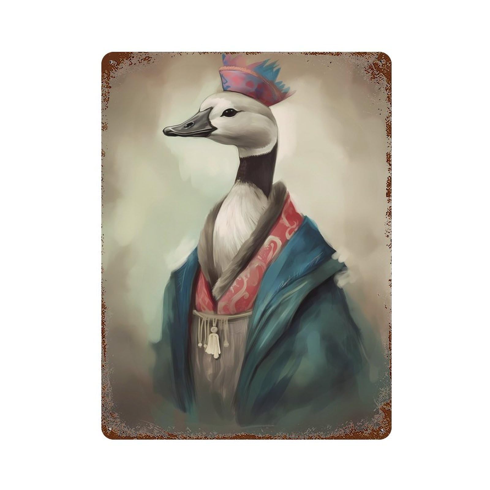 Goose Unrealism Rusty Metal Tin Sign 15.7"x11.8", Ideal for Farmhouse, Kitchen And Entryway Decor