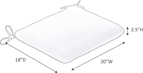 Miniatura 3 de Naturesroom Sunbrella Cojines de patio  Paquete de 2  20 pulgadas de ancho x 18 pulgadas de largo x 2.5 pulgadas de alto, cojín para silla de