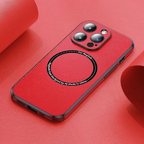 Coque iPhone 11 Pro Max cuir rouge : finis les objectifs rayés grâce à la protection magnétique