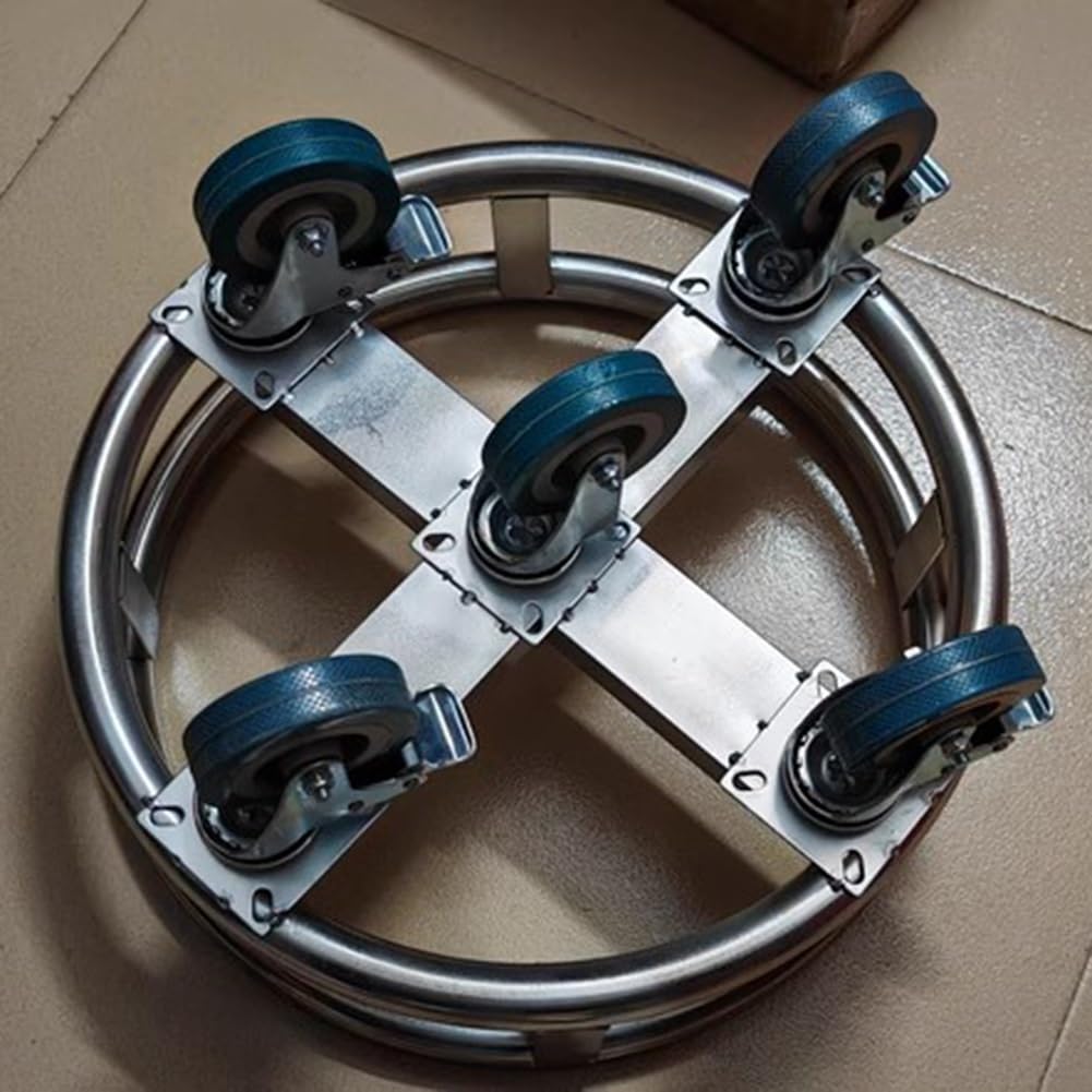 Carrello portavaso in acciaio inox con 5 ruote, per mensa, ristorante, supporto mobile per vasi di fiori/servizi alimentari (52 cm)