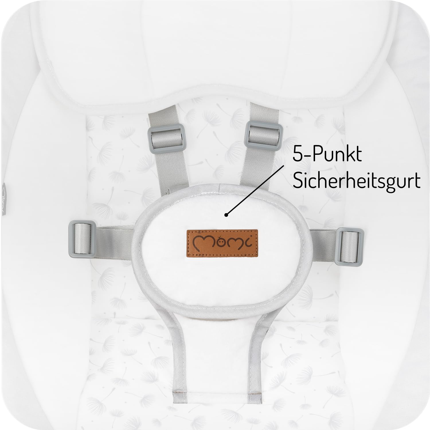 MoMi KENANI Babywippe klappbar mit Fernbedienung Bluetooth 5-Punkt-Sicherheitsgurt bis 9 kg