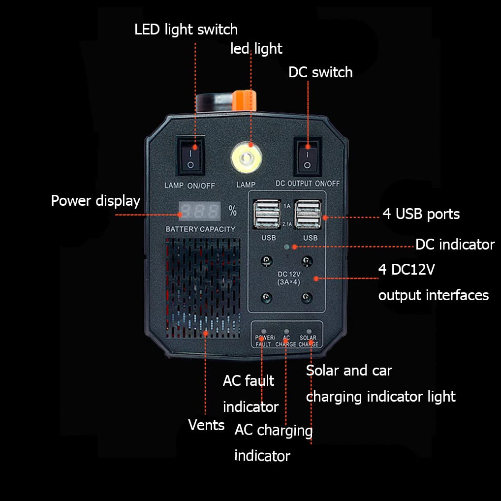 Batería de Respaldo Estación de energía portátil 1000 Watts Pico 500Wh Batería de Litio para Acampar/Viajar/Uso en Interiores y Exteriores (Panel Solar no Incluido)