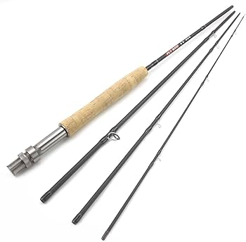 Amazon | 超ライト4セクションフライフィッシングロッド LW 5/6携帯用