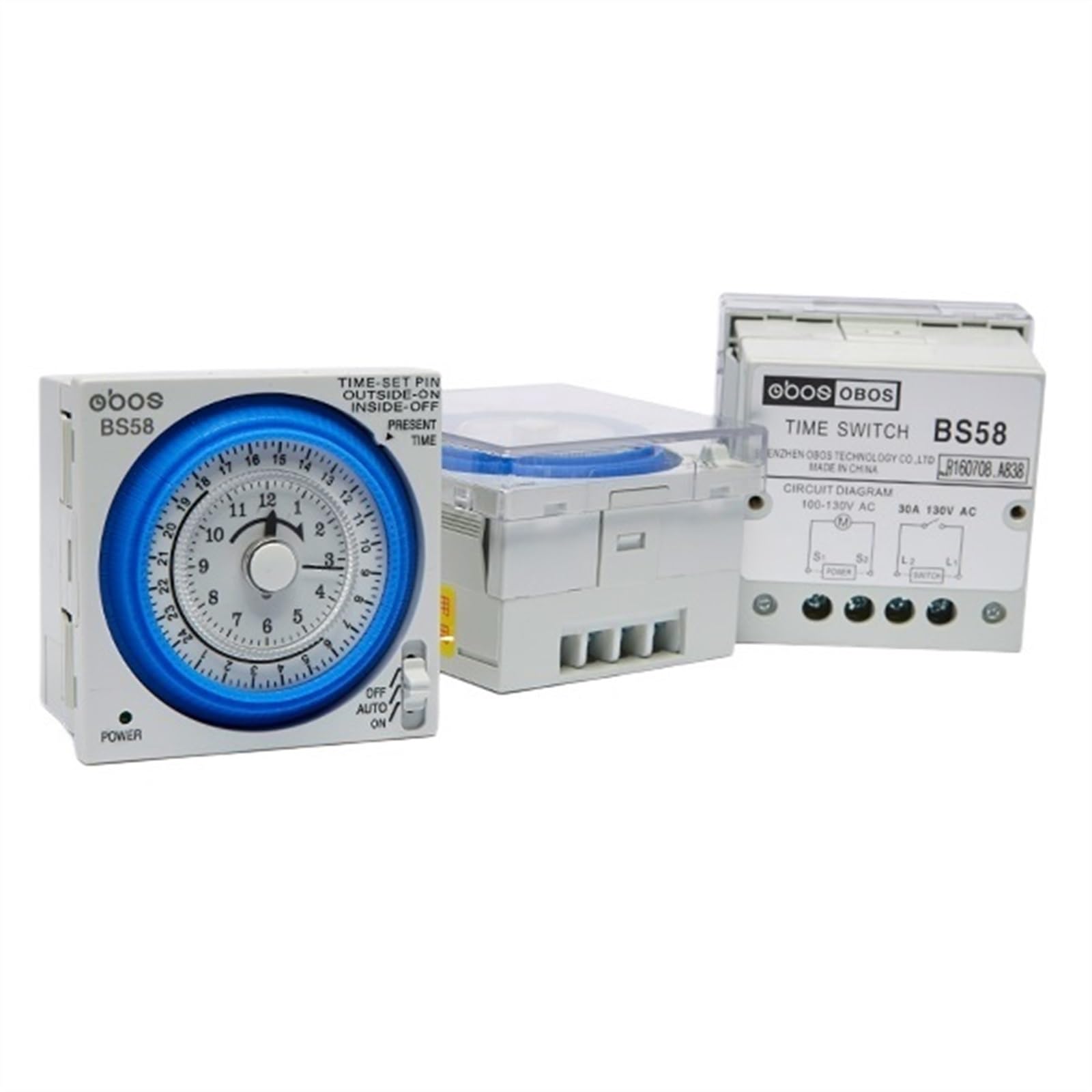 127 V, kleines Gehäuse, 24-Stunden-Zeitschaltuhr, mechanischer Typ, mit 96-maligem Ein-/Ausschalten pro Tag, Mindesteinstellungseinheit 15 Minuten