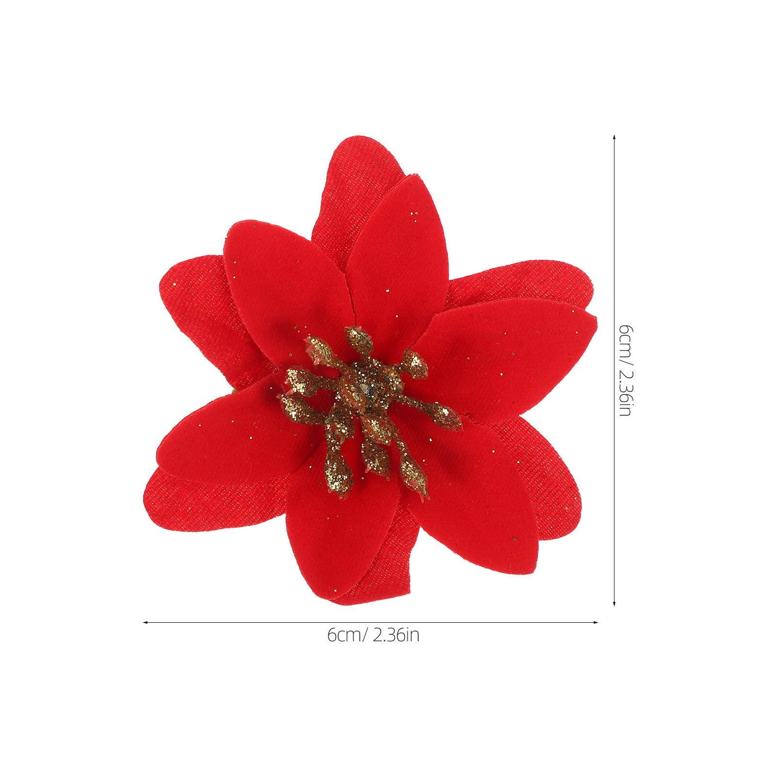 Operitacx PP y Plástico Flor Artificial Navideña Roja 10 Piezas
