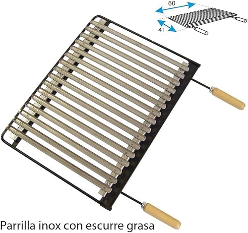 Imex El Zorro 71514 - Cassetto per Barbecue con griglia de Inossidabile - 61 x 40 x 33 cm - 4