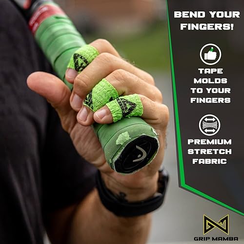 Miniatura 4 de GRIP MAMBA Cinta elástica atlética para dedos, 1 pulgada de ancho con adhesivo premium, protege el pulgar de la mano y mejora el agarre, envoltura