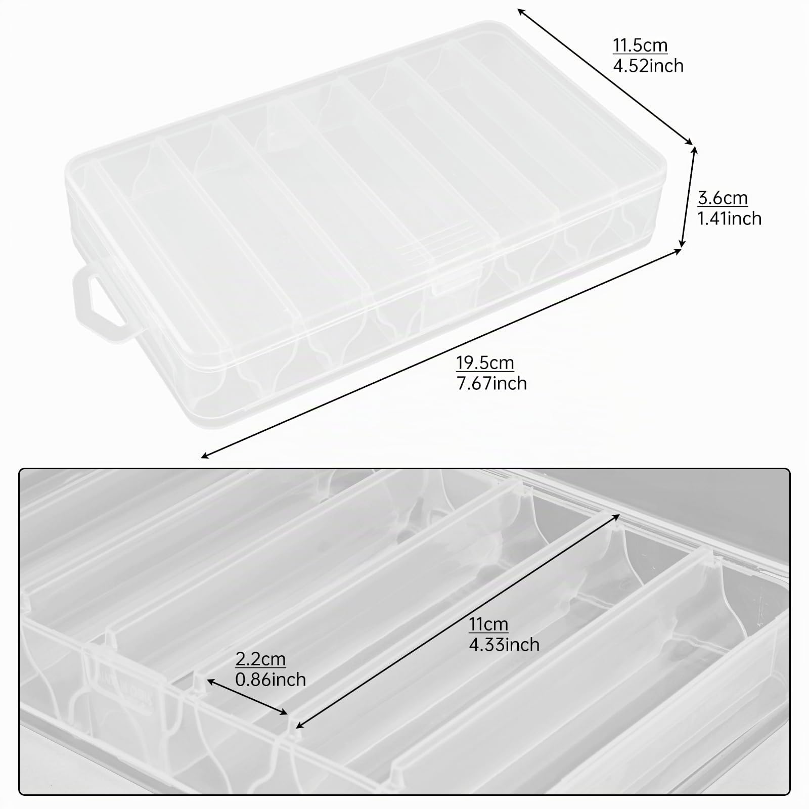 Scatola da pesca, Doppio lato 14 scomparti, Impermeabile, Compatibile con borse standard