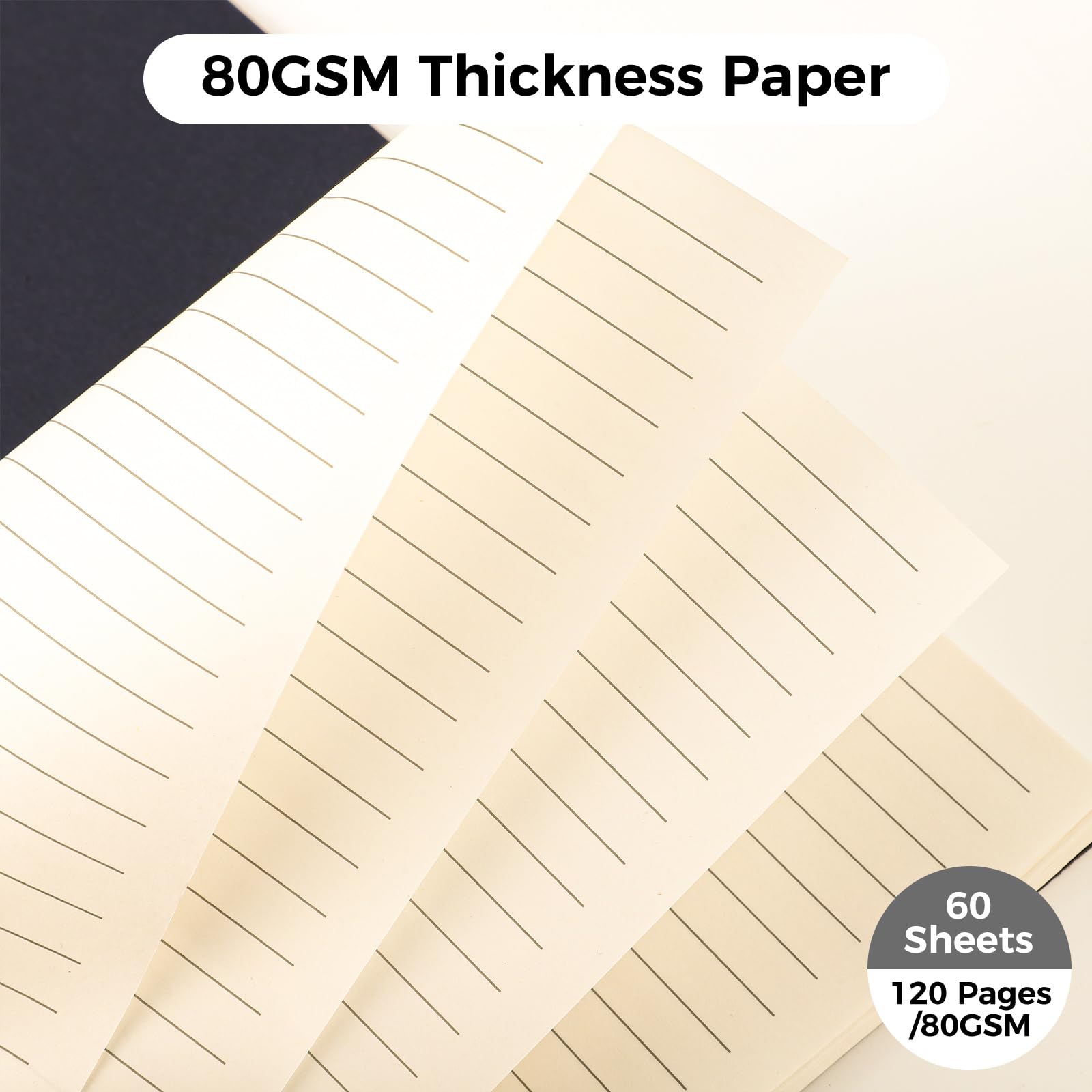 Yafe 5 Packs Spiral Notebook A5, 120 Pages 60 Sheets Kraft Cover Wirebound Notebooks Bulk Journals - Image 4