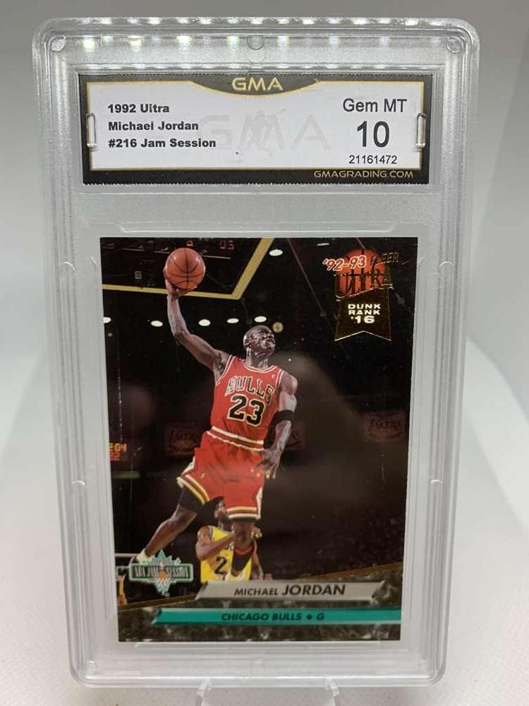 GMA Graded Gem Mint 10 21161472 1992-93 Ultra #216 Michael Jordan Chicago Bulls Jam Session Professionally Graded Basketball Card