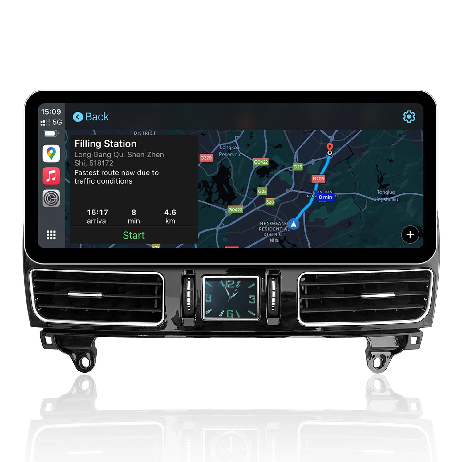 Ultra-Thin 12.3" 1920 x 720 Linux Car Radio Multimedia Screen for 2012-2015 ML GL Class W166 X166 NTG4.5/4.7 System, Support Wireless CarPlay Android Auto Use OEM BT Calls Music