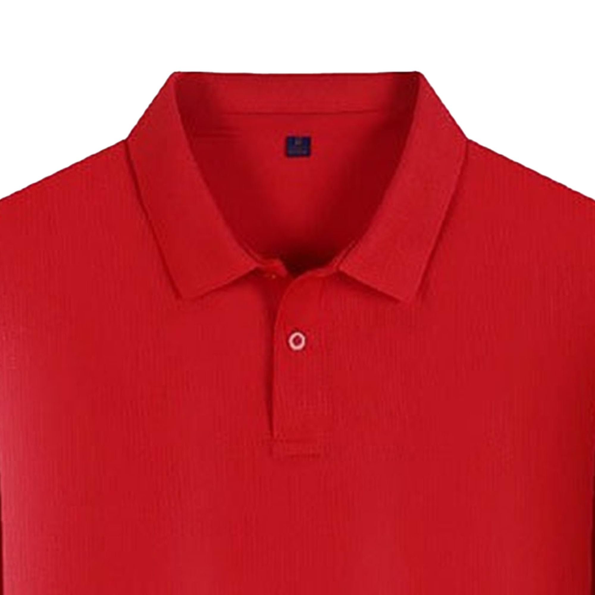 Men Quick Dry Elegant Pullover Top Quarter Button Comfortable Workplace Shirts Summer Classic Short Sleeve T Shirt (Red,X-Large)