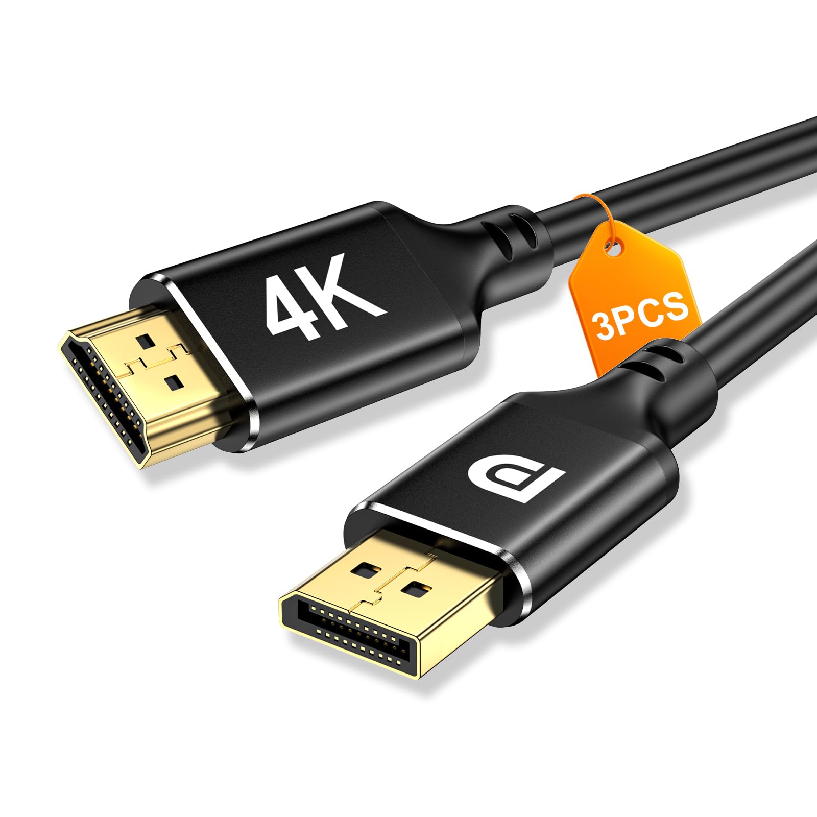 Lot de 3 ports DisplayPort 4K vers HDMI de 0,9 m
