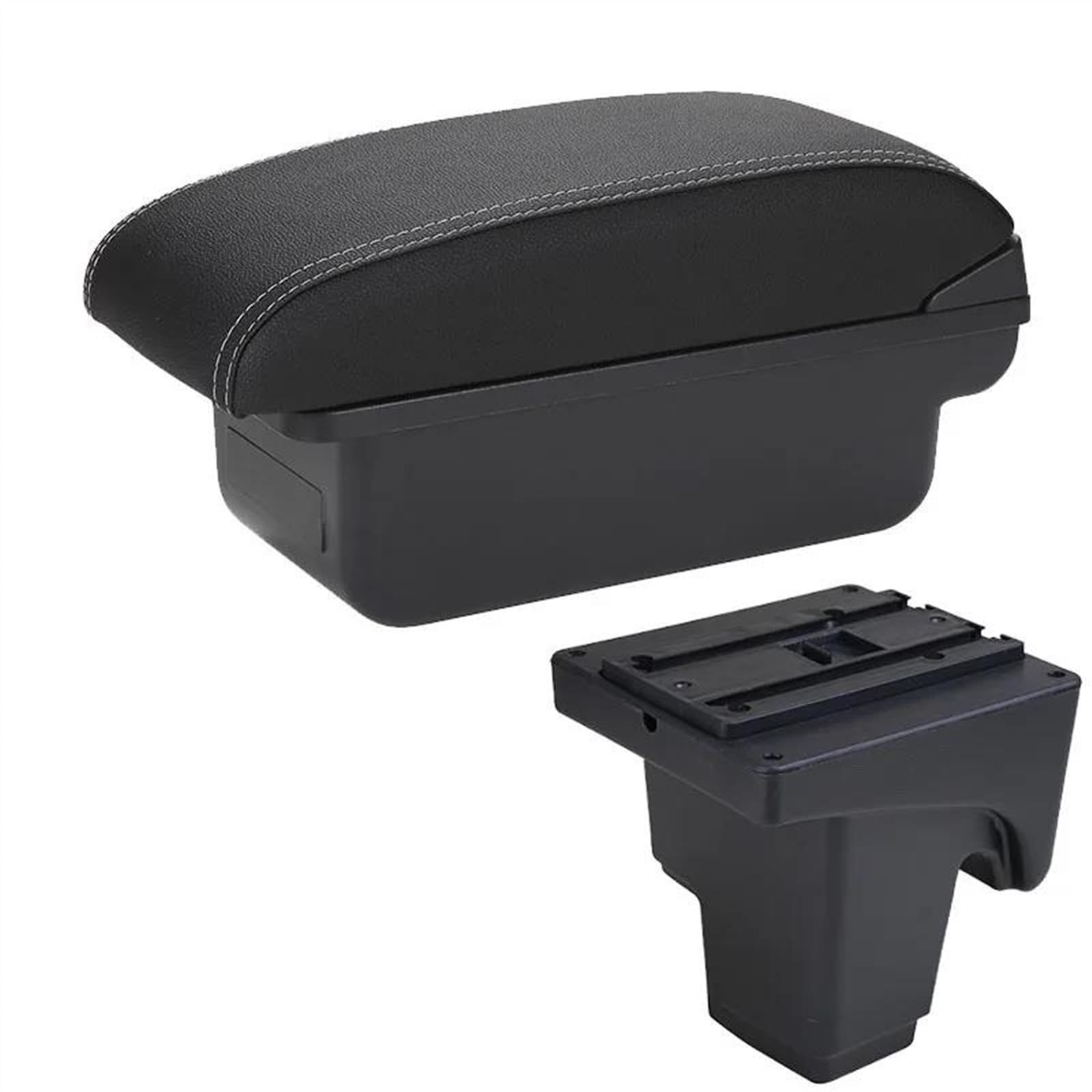 NOHEEU Car Armrest Box Interior Accessories Storage Details Retrofit Parts For Focus III MK3(C3 Black white NO USB)