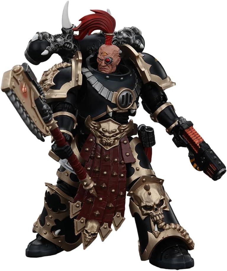 JOYTOY-Warhammer The Horus Heresy 1:18 Action Figure Chaos Space Marines Black Legion Chosen with Plasma Pistol and Power Axe-Collection Model Birthday Gifts