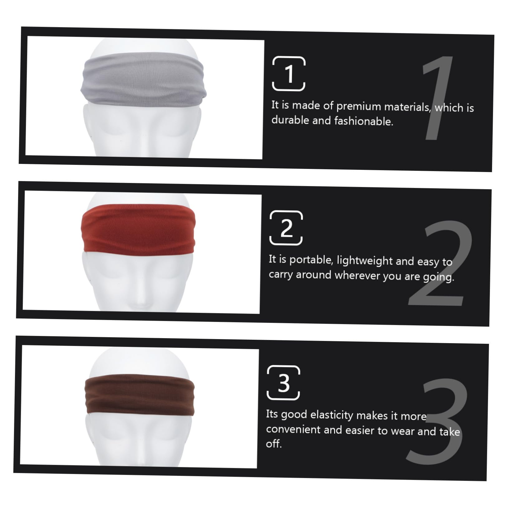 minkissy 12 fasce sportive per capelli da donna eleganti fasce per capelli da donna fasce per capelli turbante per uomo cravatte per capelli da donna fascia per il sudore in poliestere accessori per