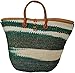Evergreen Spirit Holiday Basket Handwoven Sisal Straw Basket Tote with Leather Handles and Button Closure, Large Straw Purse Perfect for Travel, Handmade Summer Beach Tote Handbag, lunch bag for Women