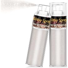 Scarman Hair and Body Glitter Spray, 1PC Glitter Hairspray Dry Powder Makeup for Clothes, Festival Rave Prom Loose Sparkle Powder,Holographic Ultra Fine Resin Glitters for Crafts Set A Peal White