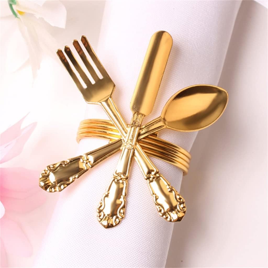 VIDI Creative Wedding Decoration Table Napkin Rings Buckle Holders Fork and Spoon Shape Party Festivals Dinner Decor