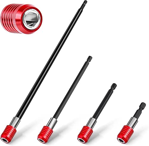 Drill Bit Extension 2/4/6/12’’, Magnetic Bit Holder 4 Pcs, Drill