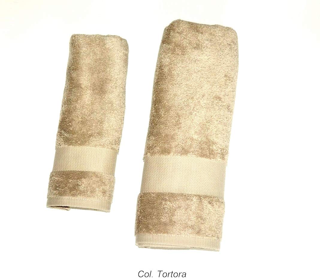 Set Asciugamani 6+6 Pezzi Viso OSPITE Spugna 100% Cotone Toni Chiari Jolie Firenze