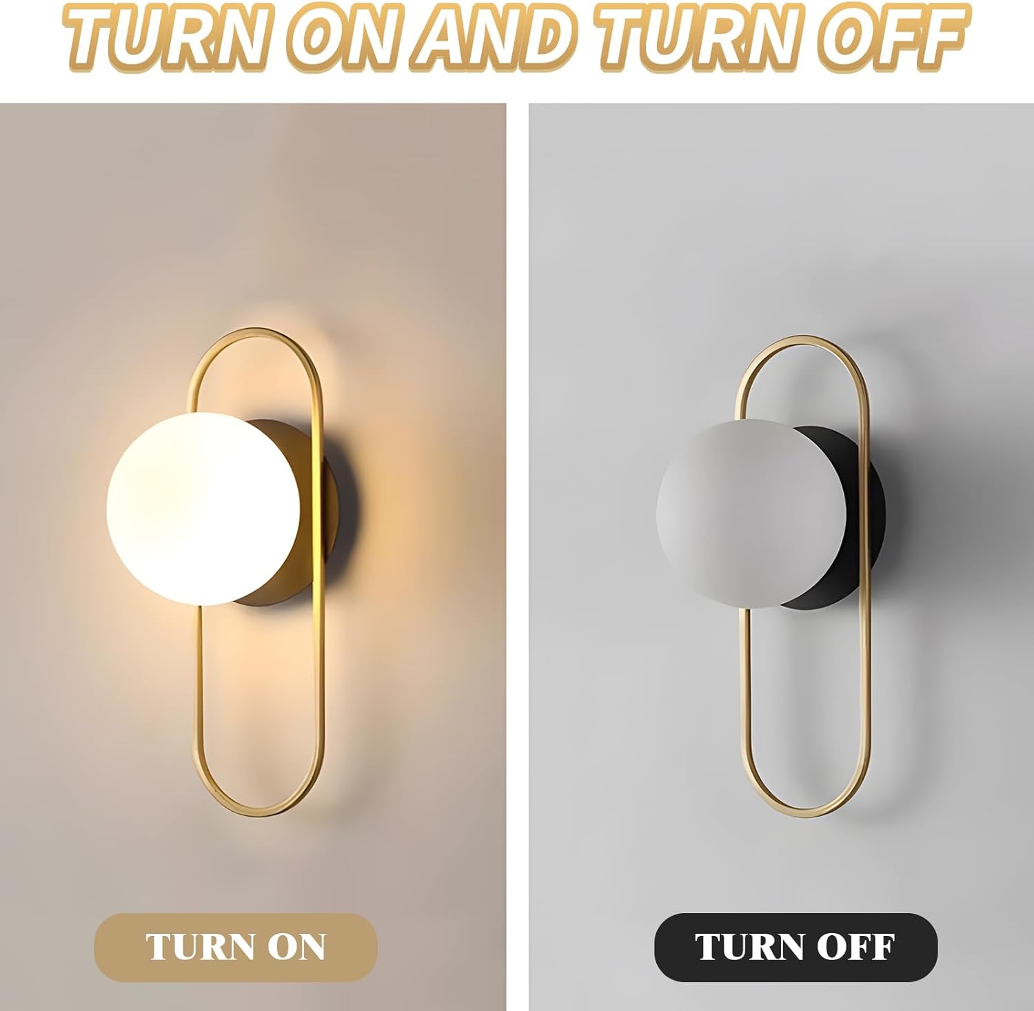 Modern Indoor Wall Lamps Vintage Wall Sconce Gold Globe Wall Lamp Fixture for Bedside