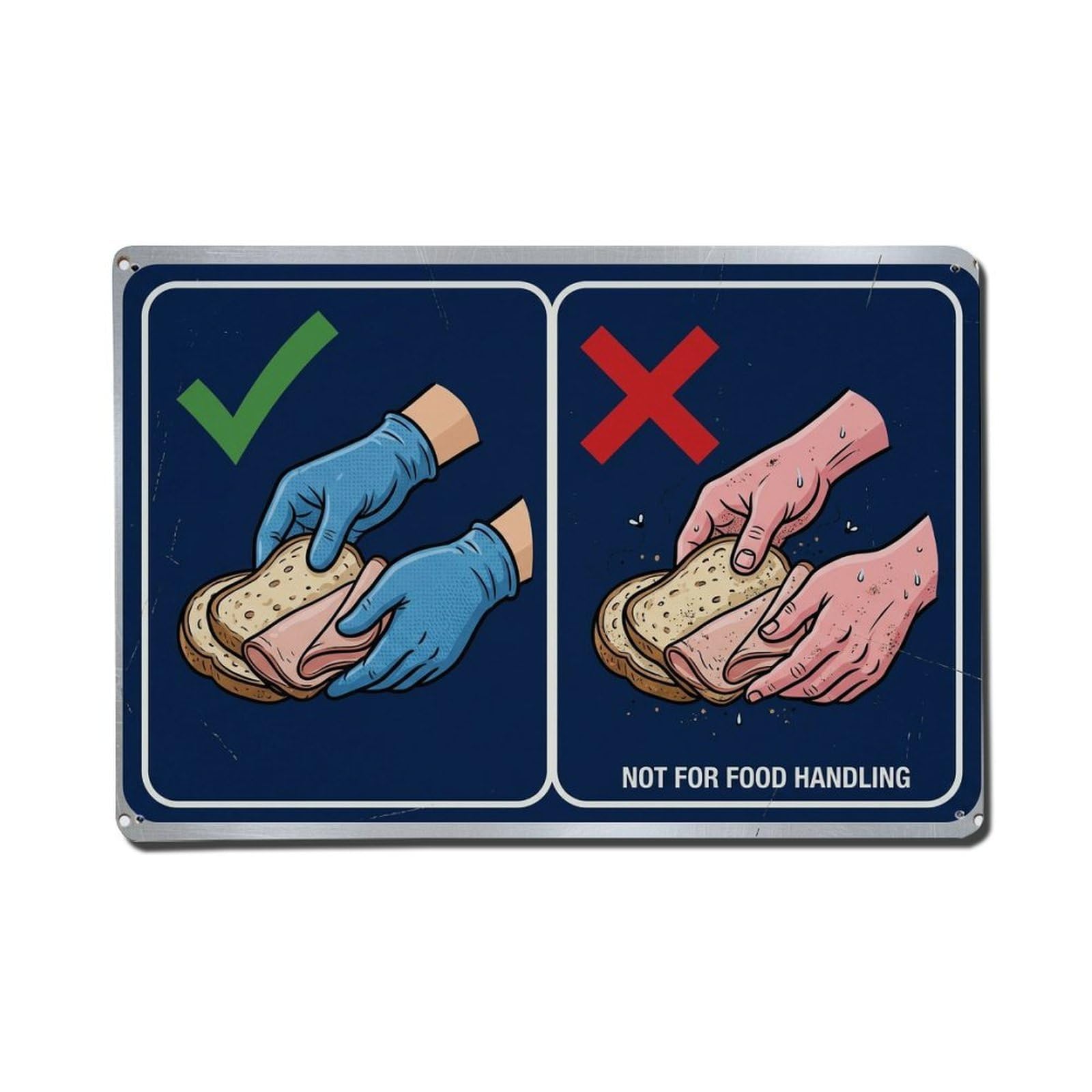 Glove Usage Kitchen Vintage Metal Tin Sign Plaque Wall Decor for Cafe, Club, Garden Metal Poster 8x12Inch