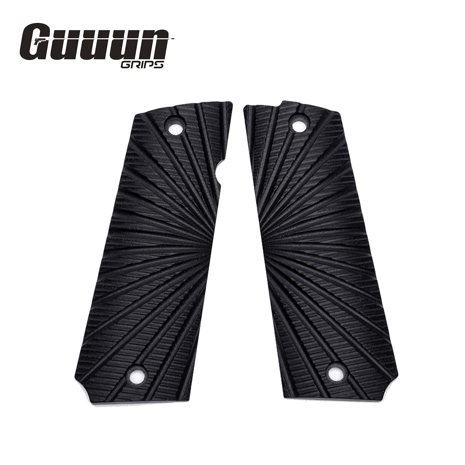 Guuun G10 Grips for Llama MAX-1 C/F or L/F, OPS Starburst Texture - Black
