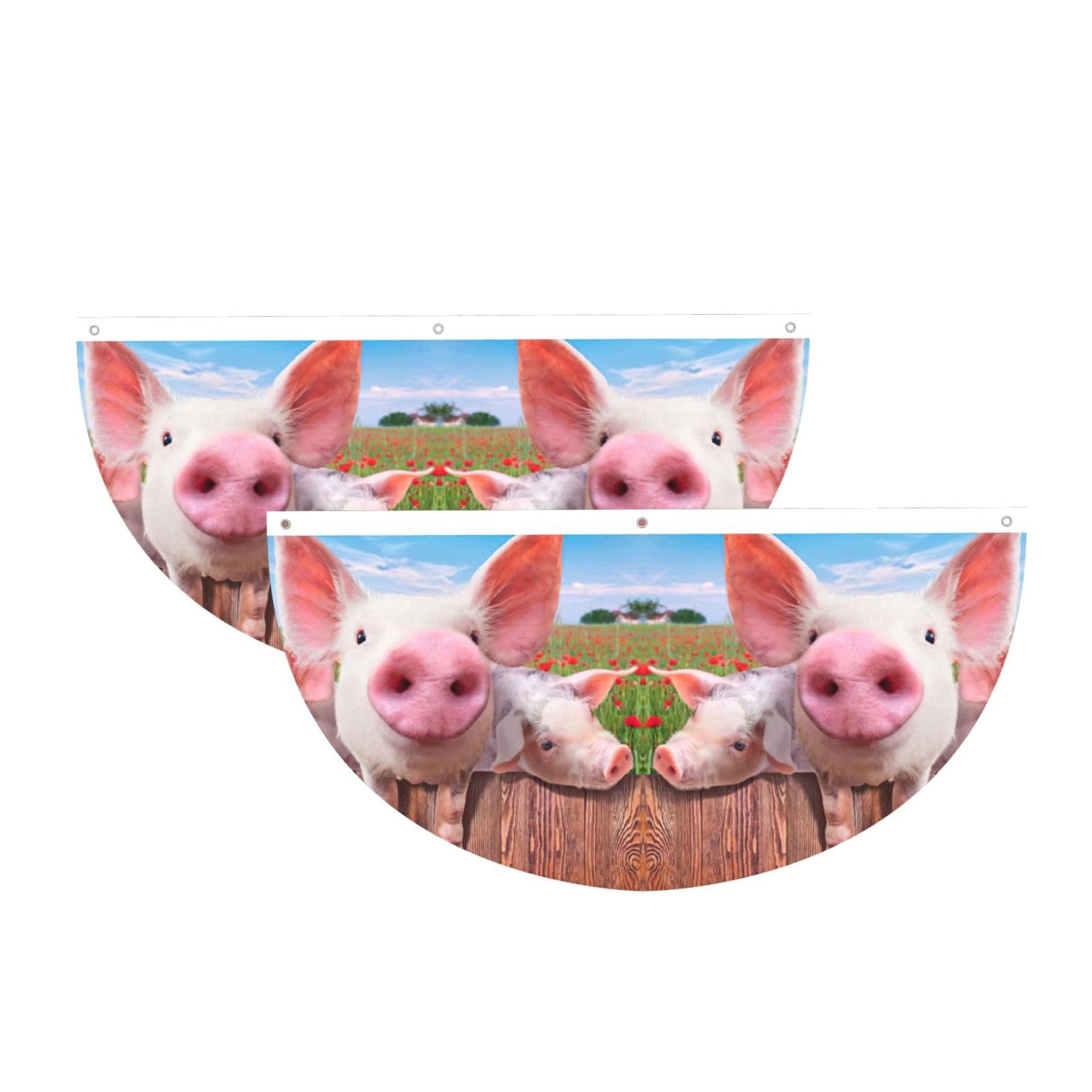 Bandera de cerdo divertida para ambientar cumpleaños y fiestas en jardín