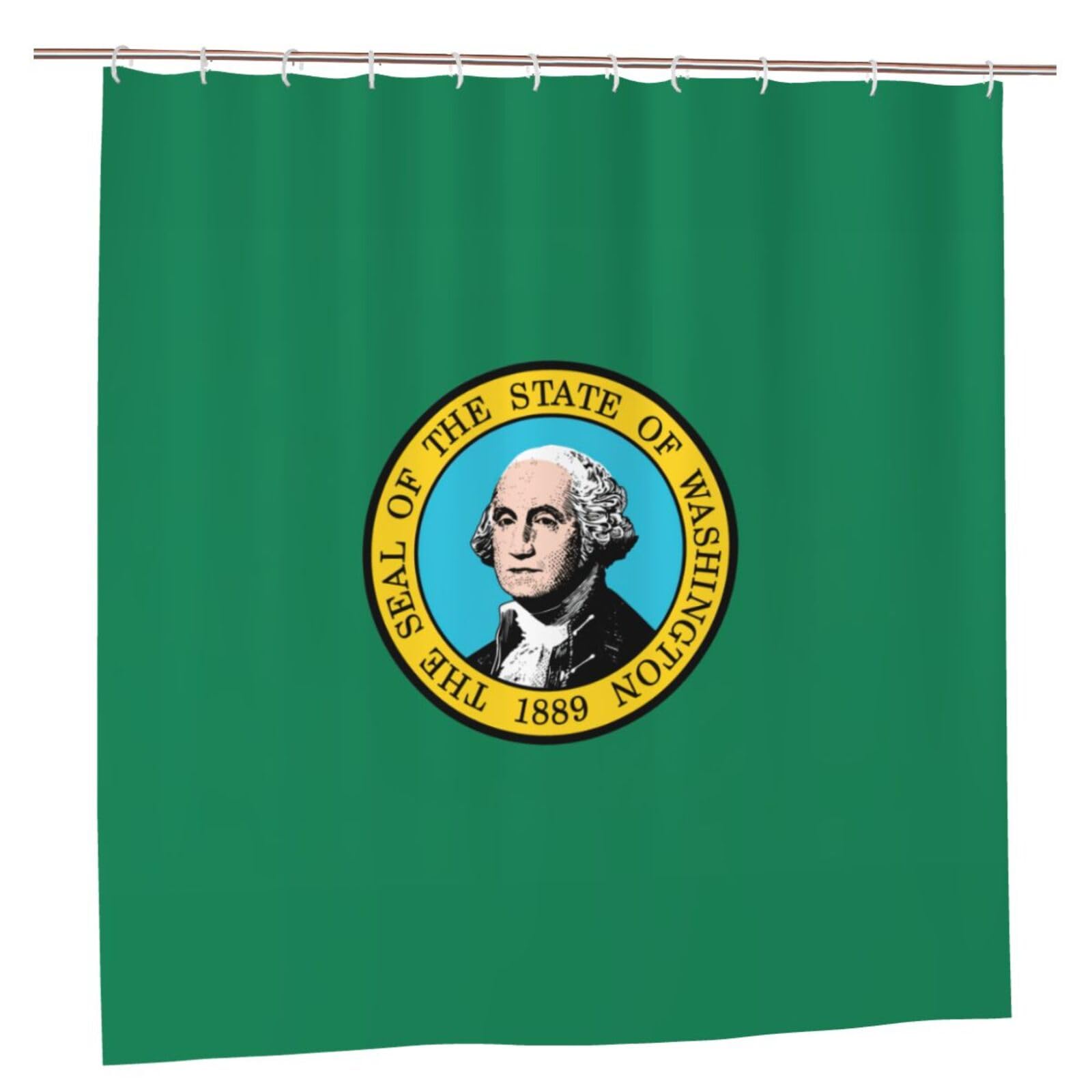 Rideau de douche polyester imprimé Washington avec 12 œillets inoxydables 183x183cm pour salle de bain
