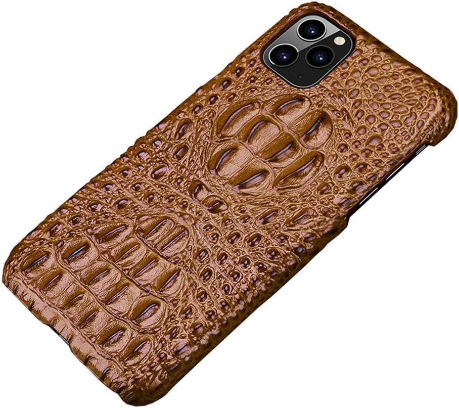 Étui cuir de vachette Apple iPhone 11 Pro Max crocodile marron