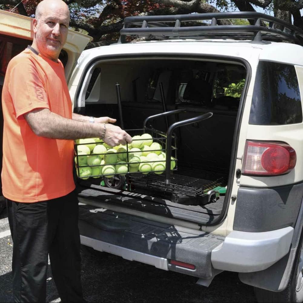ONCOURT OFFCOURT Tennis Multimower - Tennis Ball Mower & Teaching Cart - 300 Ball Capacity, 2 Baskets - Easy to Transport - Jam-Free - Hinged Arms to Pass Through Gates - Weatherproof Cover Included : Sports & Outdoors