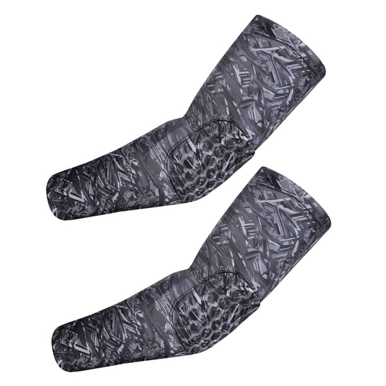 GRIRIW 2Pcs Shockproof Elbow Pads Arm Protectors Breathable Sports Sleeves for Basketball Football Cycling Running Motorcycle Elastic Comfortable Fit for Outdoor