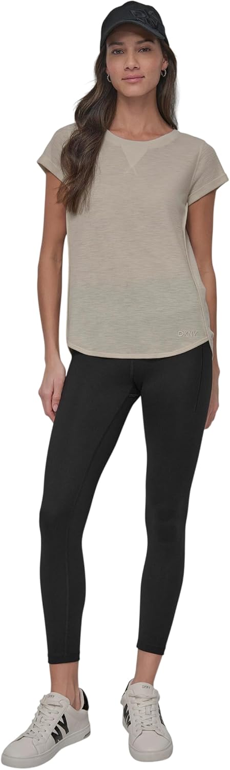 DKNY Women's Short Sleeve Mini Slub Waffle T-Shirt
