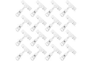 Mlici 16 Pack Clear Sign Rotatable Display Rack Clips