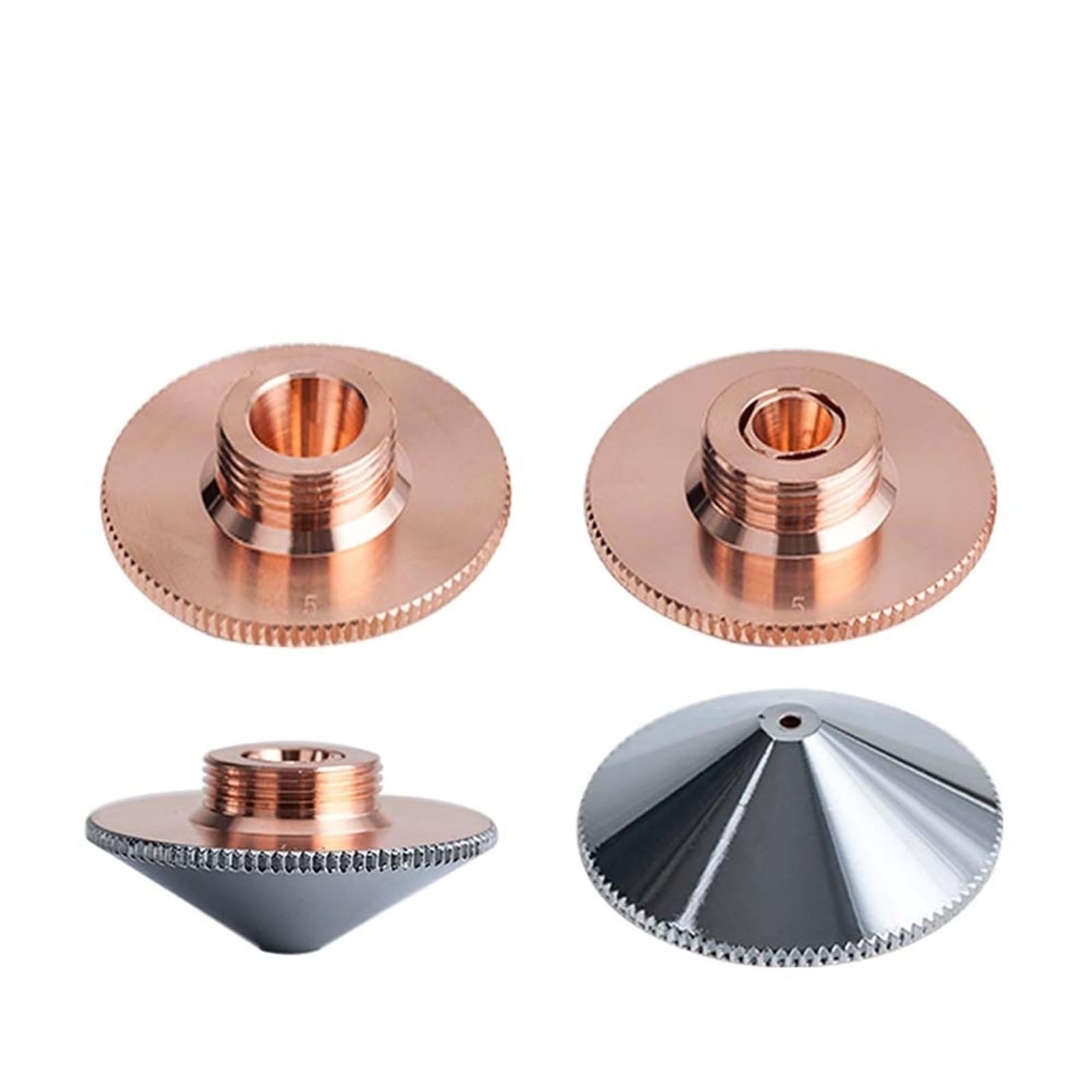 10pcs/Set Cutting Head Laser Nozzle Single Double Chrome-Plated Layers D32 Caliber 0.8-6.0mm for Laser Head(2.0mm,Double Layer)