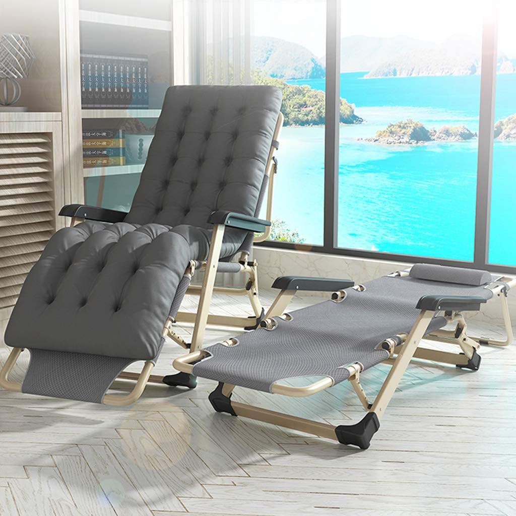 Deck Chairs Reclining Garden Chair Sun Loungers Zero Gravity Chairs Relaxer Recliner Sunbed Foldable Adjustable for Patio Outdoor Camping Beach, Max.260kg