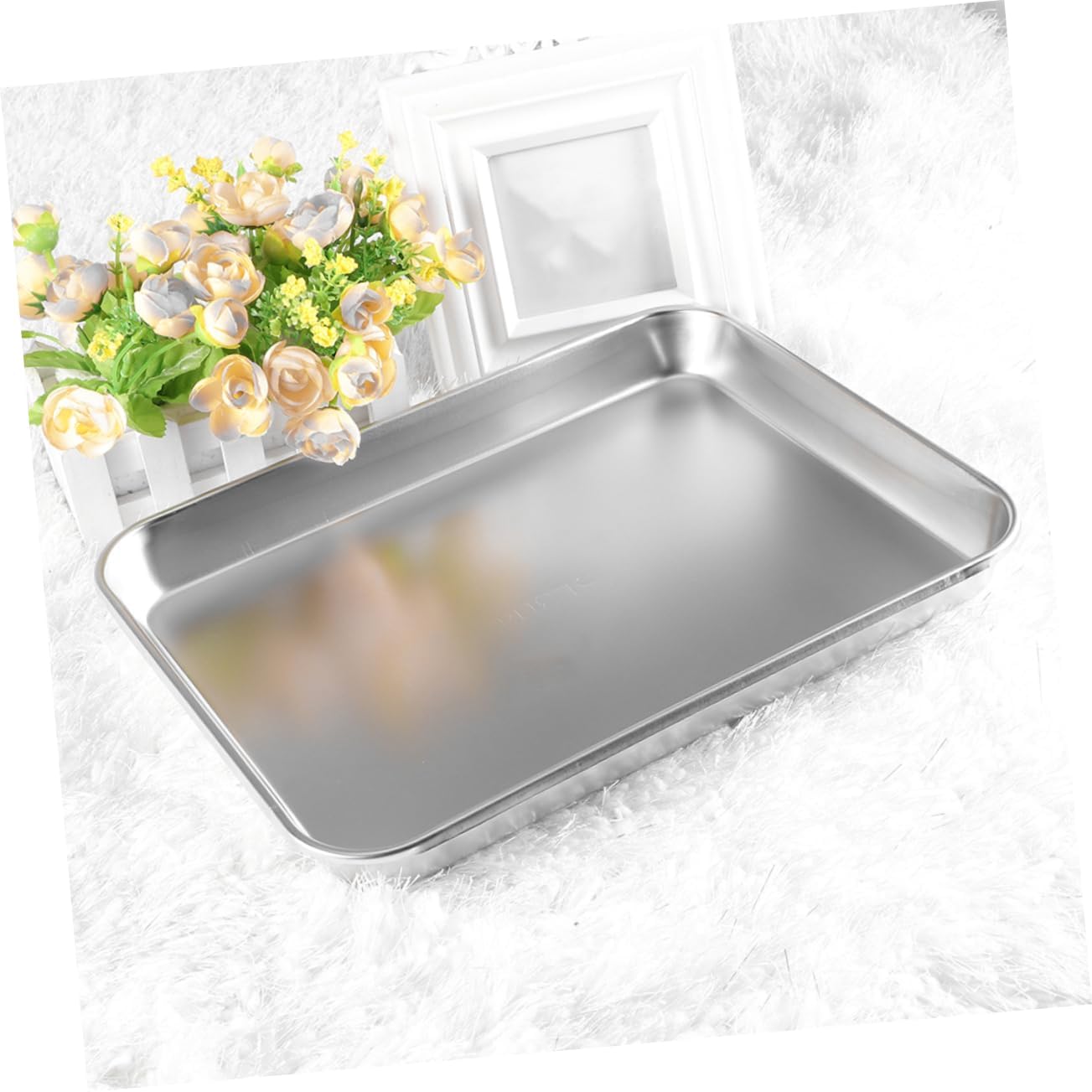 2pcs Stainless Steel Trays Instrument Organizing Plate Flat Bottom Design for Safe Storage of Instruments Versatile for Healthcare Facilities
