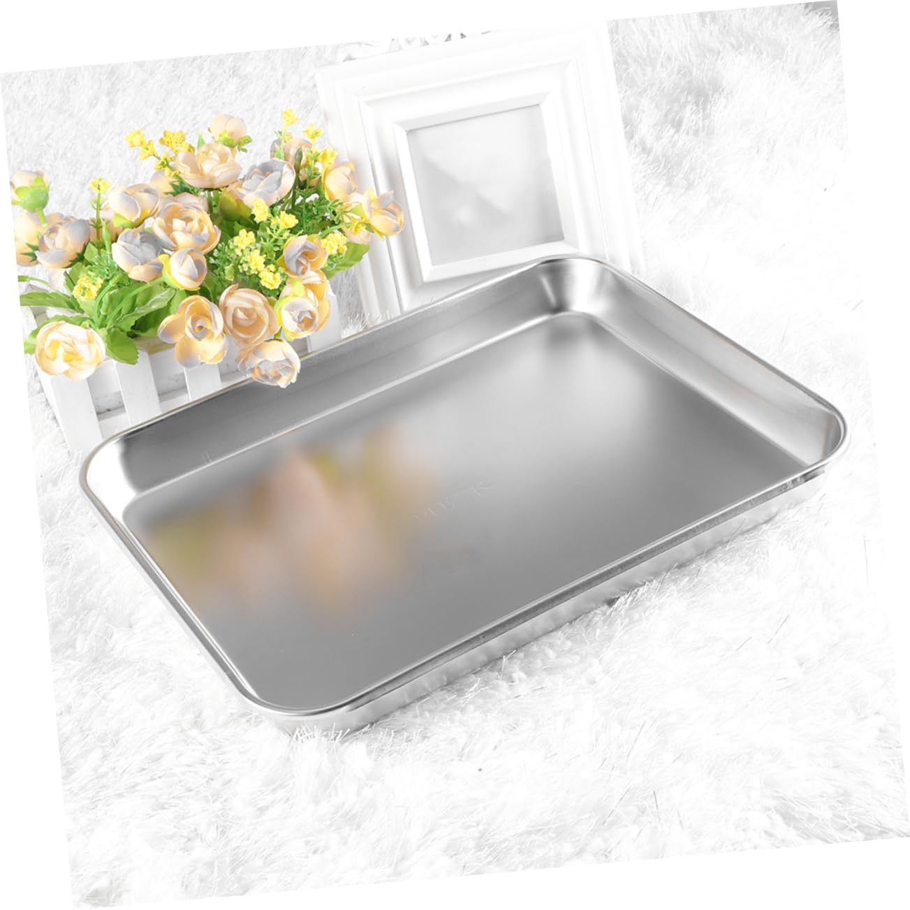 Gatuida Vassoio Piatto in Acciaio Inossidabile 304 Medico 2 Pezzi 310x240x31 Mm, Vassoi Per Strumenti Robusti e Resistenti All'usura, Per Organizzazione e Uso Sanitario