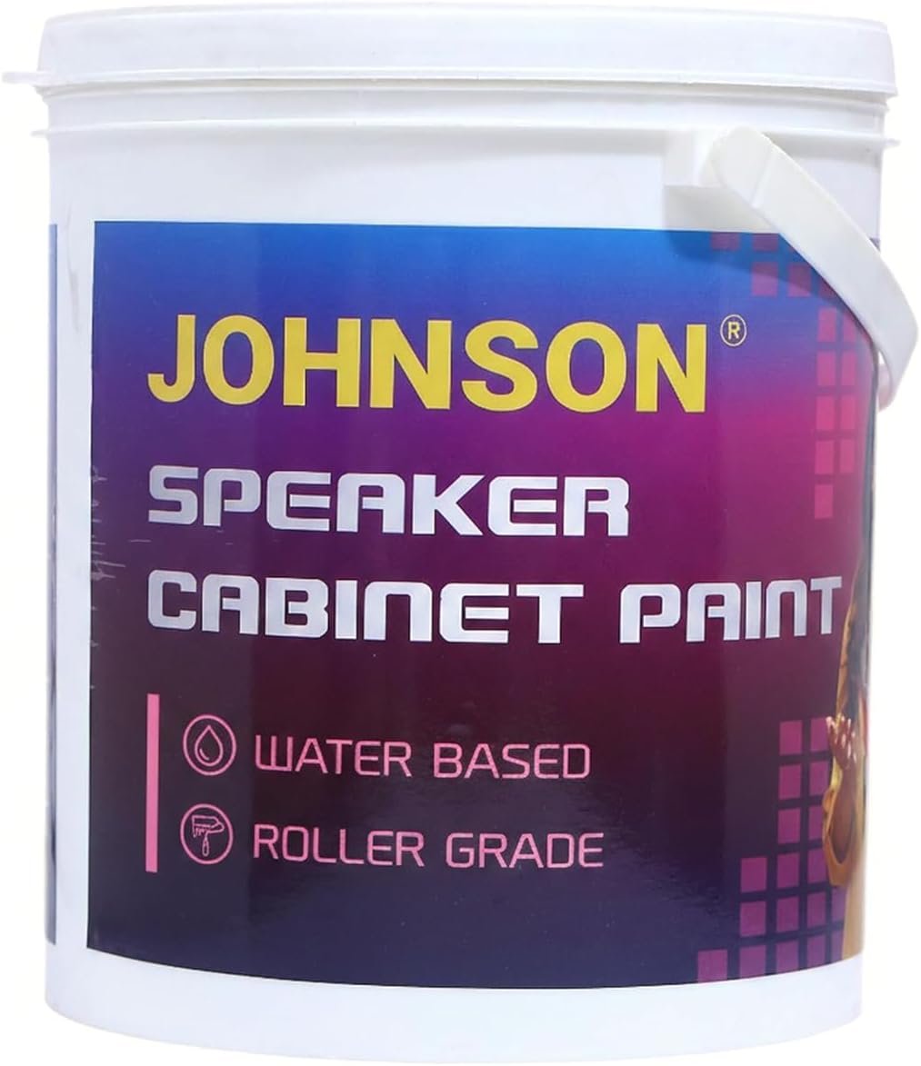 JOHNSON Water-Based Textured Speaker Cabinet Paint – Fast Drying, Durable Roller-Grade Coating for Speaker Repair & Restoration (5 Kg, Black)