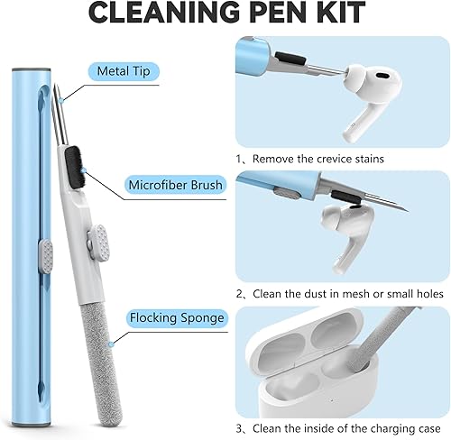 Miniatura 6 de Ljusmicker Funda para AirPods Pro de 2 generación (20222023) con kit de limpieza, funda protectora de silicona suave para Apple AirPod Pro 2 Gen