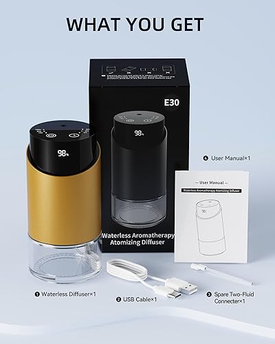 Miniatura 7 de Difusor de aceite esencial sin agua para aromaterapia, para el hogar, habitación grande, automóvil, oficina, escritorio, mini ambientador