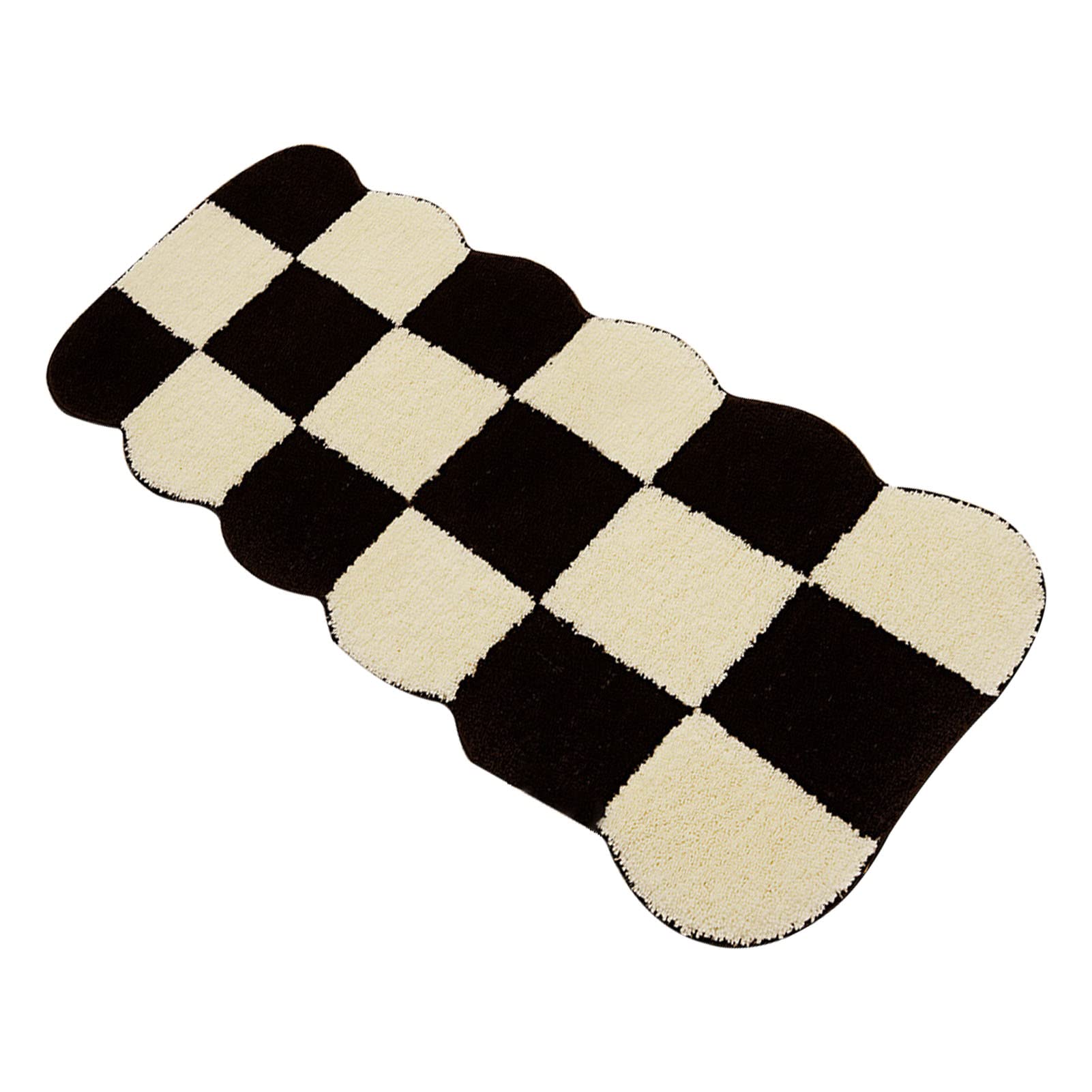 Alfombra de corredor de felpa corta suave texturizada Aramox 40x120cm de poliéster absorbente
