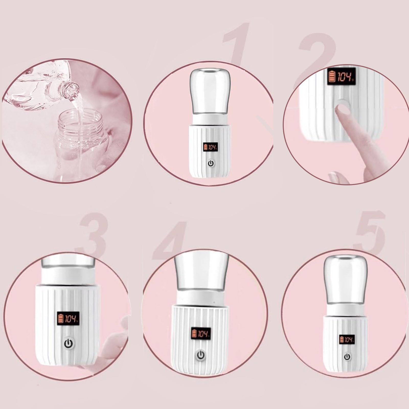 Chauffe-biberon portable pour les sorties de voyage, chauffage rapide avec contrôle intelligent de la température, conception anti-fuite accessoires d'alimentation pour bébé