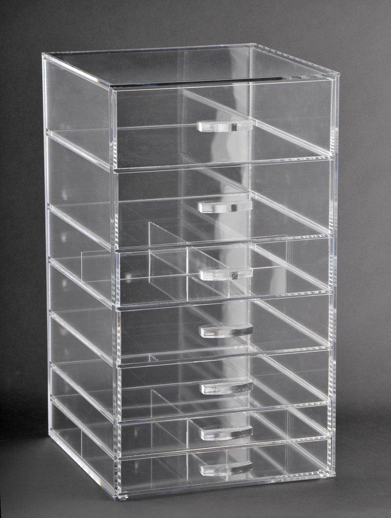 Storage Cosmetic Drawer Makeup Organizer Clear Acrylic Vanity Countertop Case (A7)